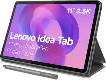 Lenovo Idea Tab – College Tablet – 11″ 2.5K IPS Touchscreen Display – 90Hz – MediaTek Dimensity 6300-8 GB Memory – 256 GB Storage – Integrated Arm Mali-G57 MC2 – Tab Pen and Folio Case