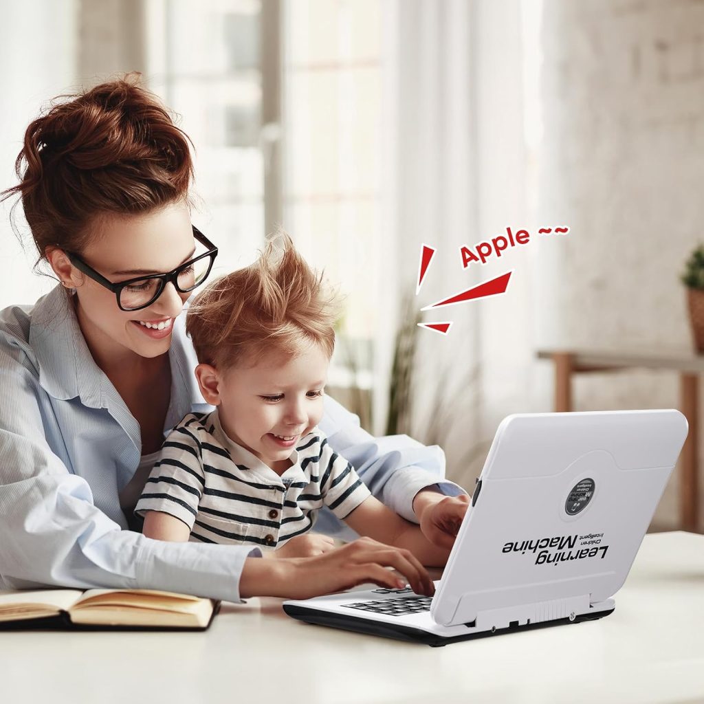 LESHITIAN Kids Laptop – 80 Learning Modes to Learn Alphabet, Words, Mathematics, Play Games and Music – Toy for Children Ages 5+