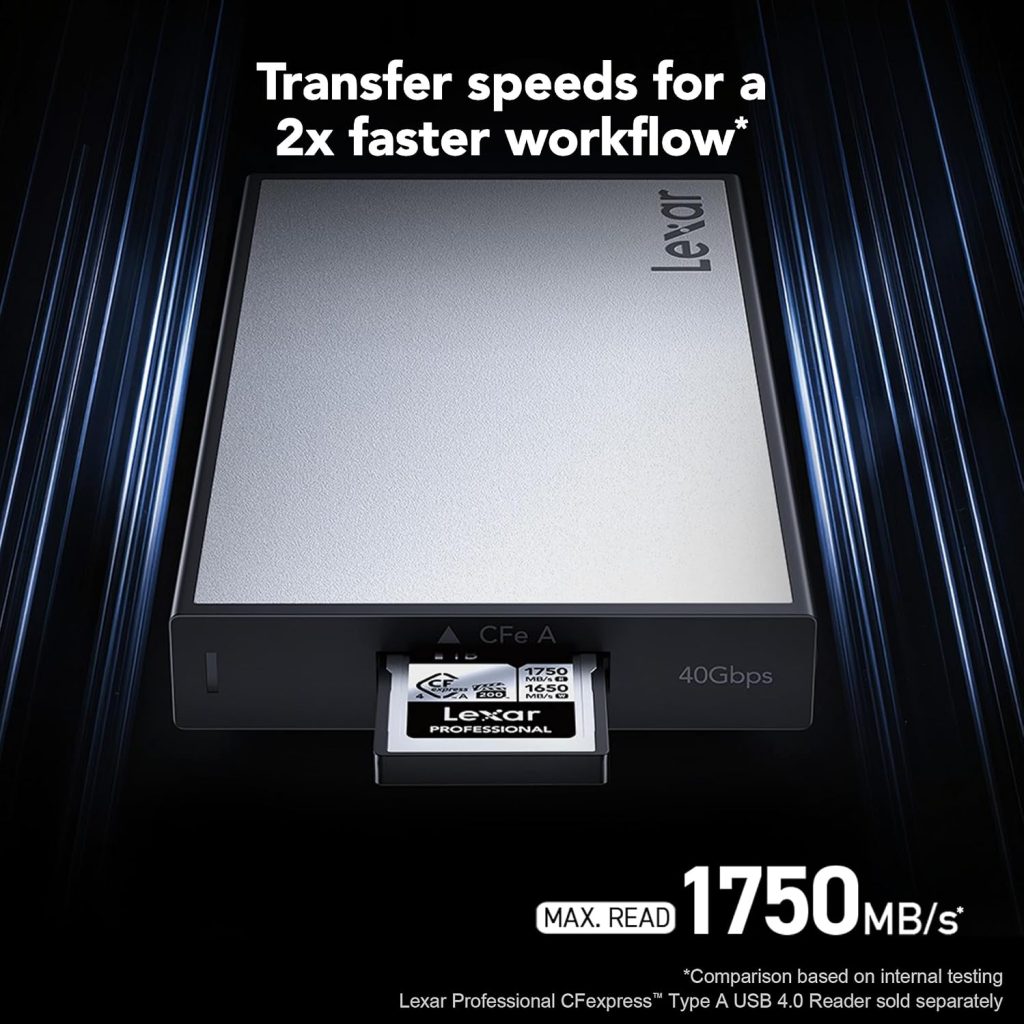 Lexar 256GB CFexpress Type A Silver 4.0 Card, 1750/1650 MB/s, 8K Video