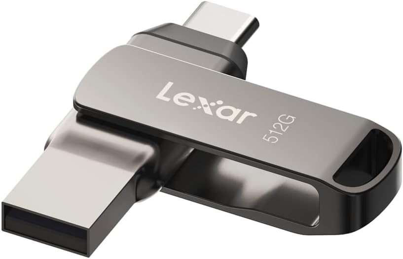 Lexar 512GB JumpDrive D400 Dual Flash Drive, 170MB/s Read, USB-C/A, USB 3.2