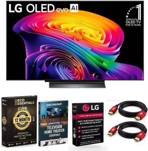 LG 48-Inch OLED evo AI 4K C6 Series Smart TV (2026) a11 AI Processor Gen3, Dolby Vision, Dolby Atmos, HDR10, 165Hz, AI Super Upscaling 4K OLED48C6PUA Bundle with Deco Essentials Protection +Guidebook