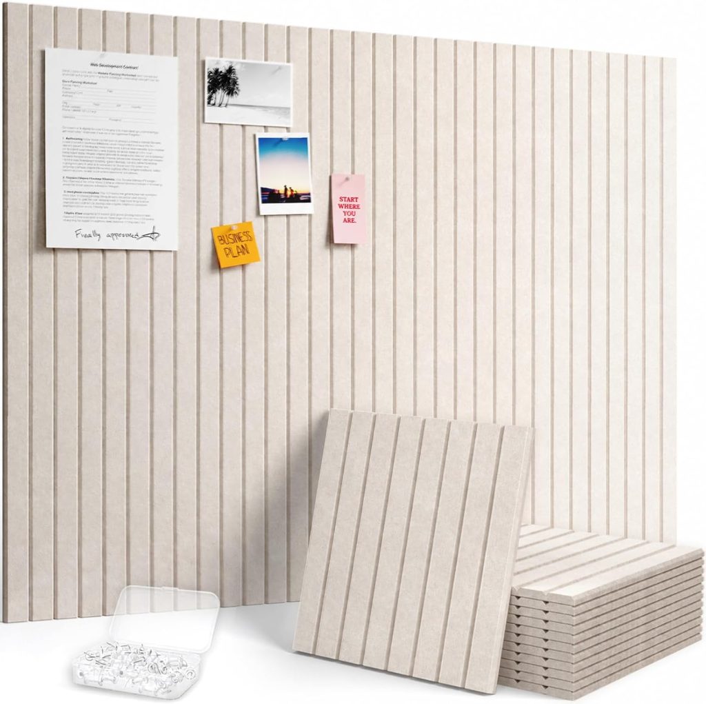 Lifewit Large Felt Bulletin Board with Self-Adhesive 48″ x 36″ – 12 Pack