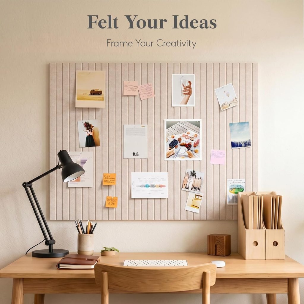 Lifewit Large Felt Bulletin Board with Self-Adhesive 48″ x 36″ – 12 Pack