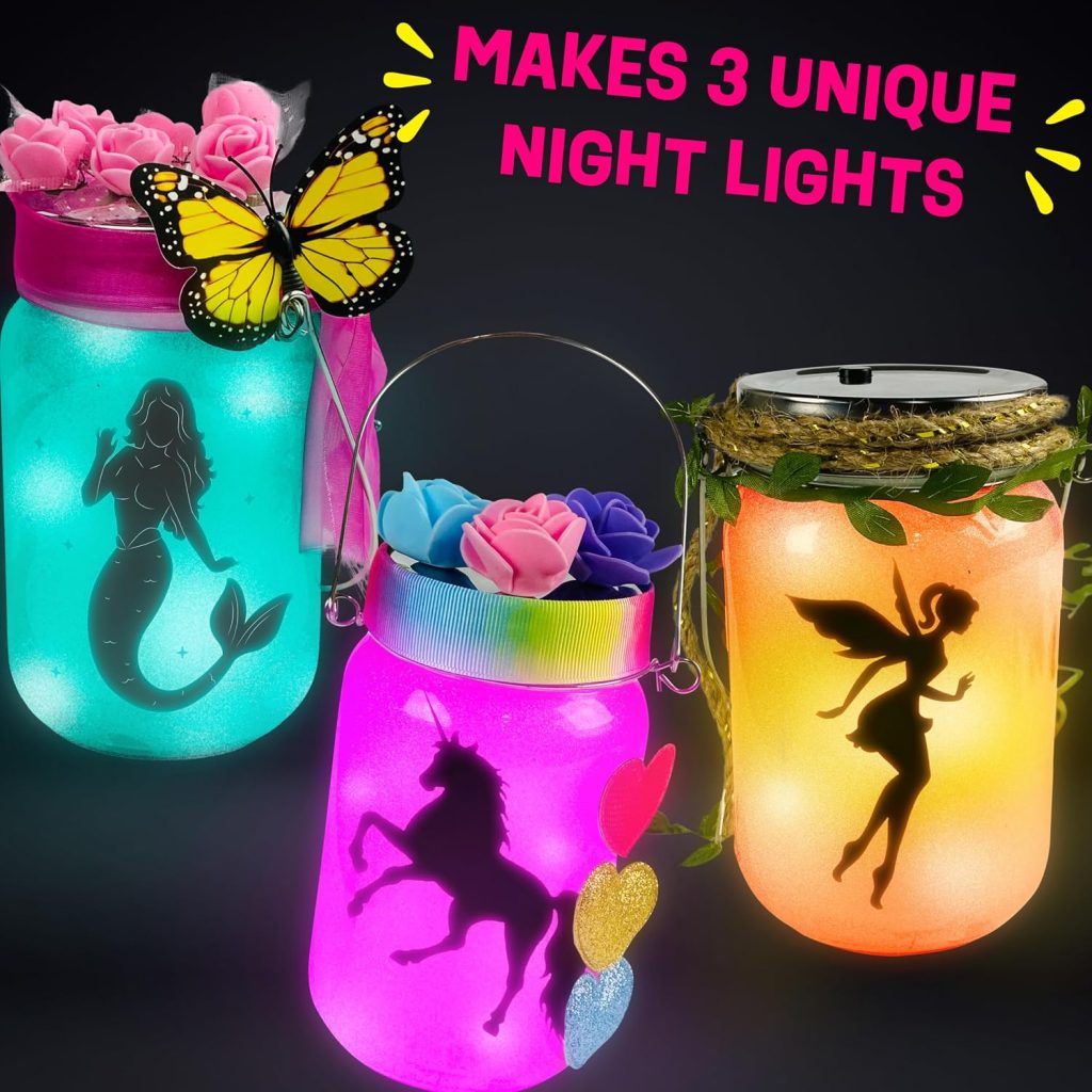 Light-up Unicorn Fairy & Mermaid Lanterns Craft Kit – Christmas Gifts for 8 9 10 11 12 Year Old Girls – Creative Art Girl Toys 8-10 Years Old and Up – Craft Kits for Girls Ages 8-12 – Tween Gift Ideas
