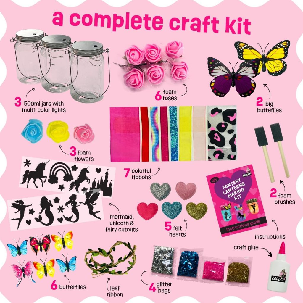 Light-up Unicorn Fairy & Mermaid Lanterns Craft Kit – Christmas Gifts for 8 9 10 11 12 Year Old Girls – Creative Art Girl Toys 8-10 Years Old and Up – Craft Kits for Girls Ages 8-12 – Tween Gift Ideas
