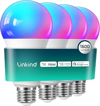 Linkind A21 Smart Light Bulbs, Compatible with Alexa/Google Home, 4 Pack