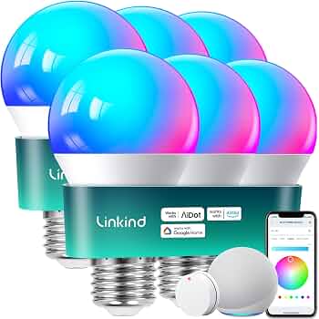 Linkind Smart Light Bulbs, Works with Alexa, Google Home, AiDot