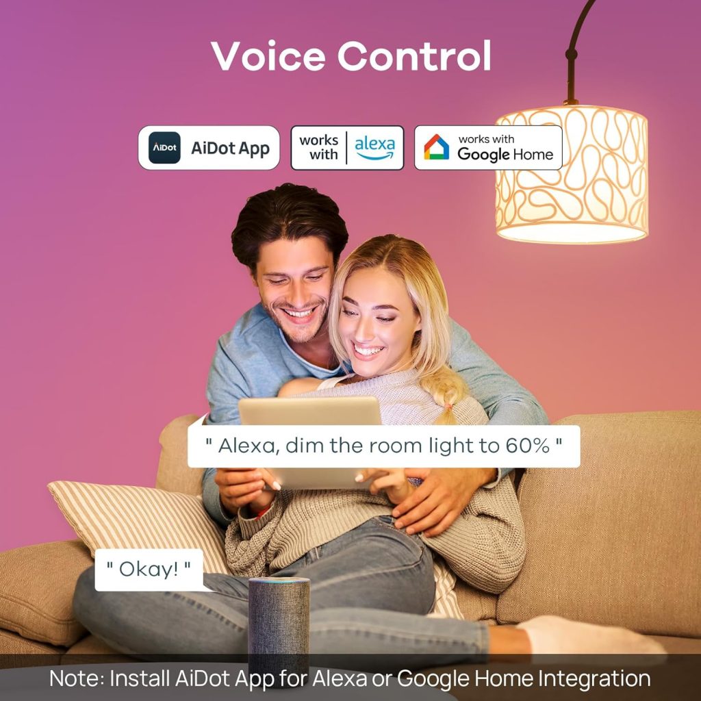 Linkind Smart Light Bulbs, Works with Alexa, Google Home, AiDot