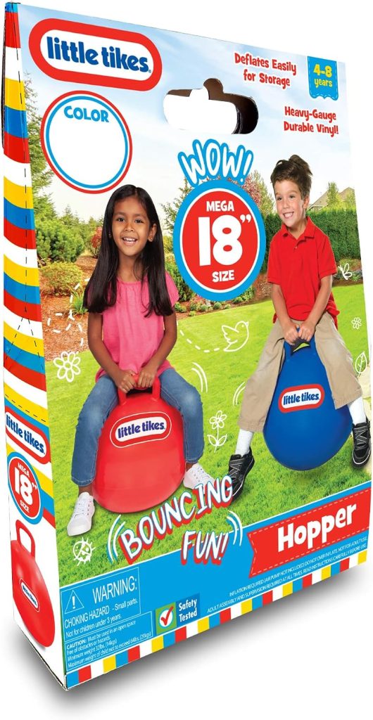 Little Tikes Bouncing Fun! Red Hopper 9301A – Mega 18″ Inflatable Heavy Gauge Durable Vinyl Ball – Deflates Easily for Storage – Exercise Learning Fun? YES – Use that Energy! for Kids Ages 4-8