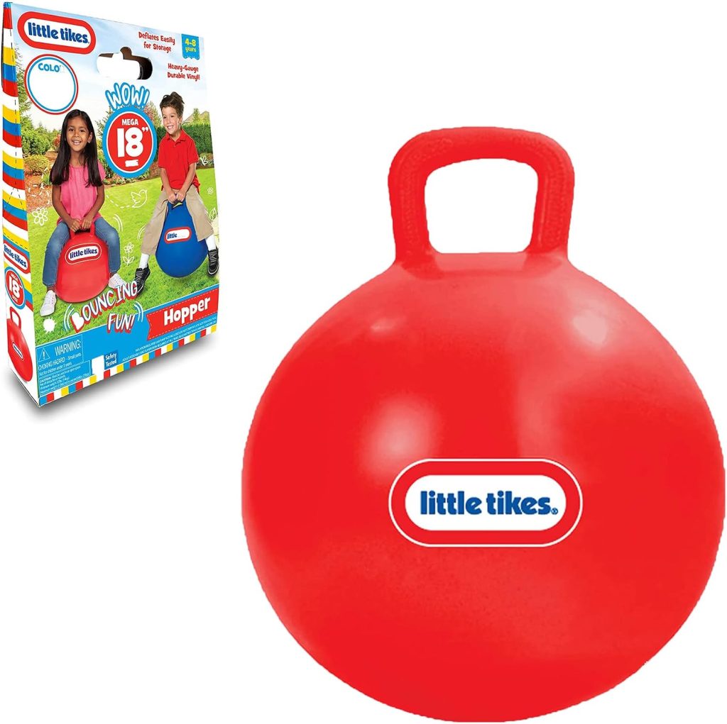 Little Tikes Bouncing Fun! Red Hopper 9301A – Mega 18″ Inflatable Heavy Gauge Durable Vinyl Ball – Deflates Easily for Storage – Exercise Learning Fun? YES – Use that Energy! for Kids Ages 4-8