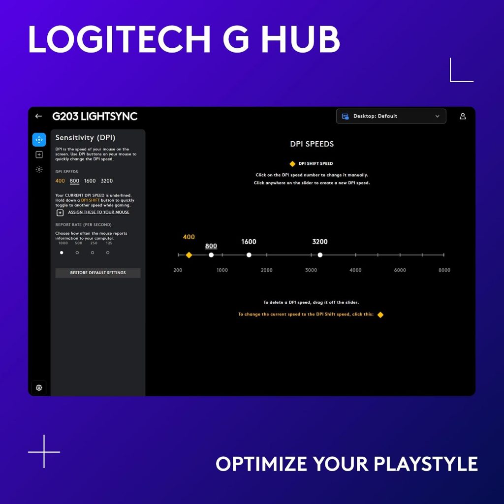 Logitech G203 Wired Gaming Mouse – Black