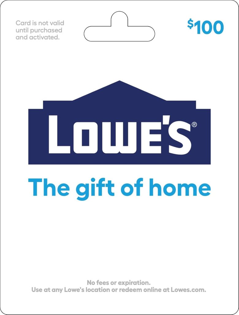 Lowe’s Physical Gift Card – $200