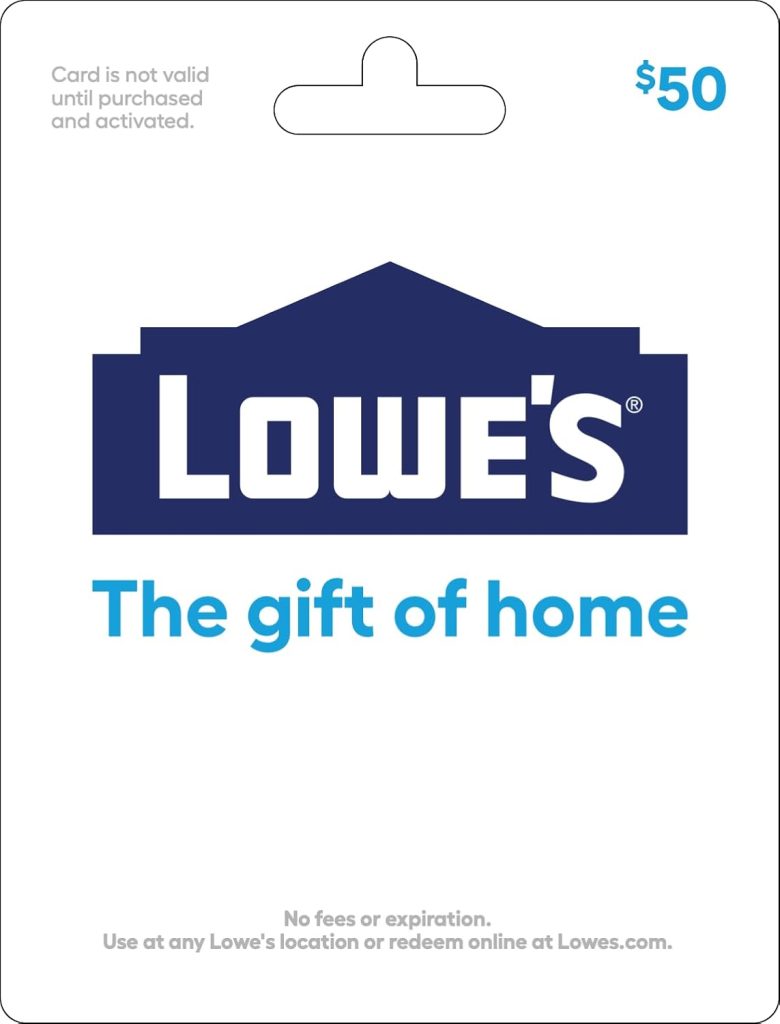Lowe’s Physical Gift Card – $200