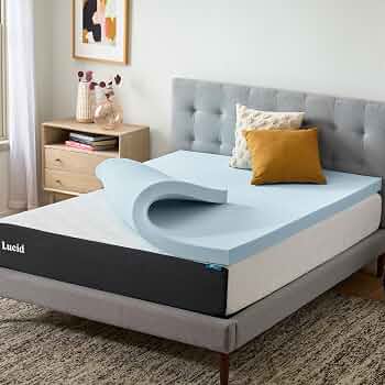 Lucid 3 Inch Gel Memory Foam Mattress Topper, Ventilated, Twin XL Size