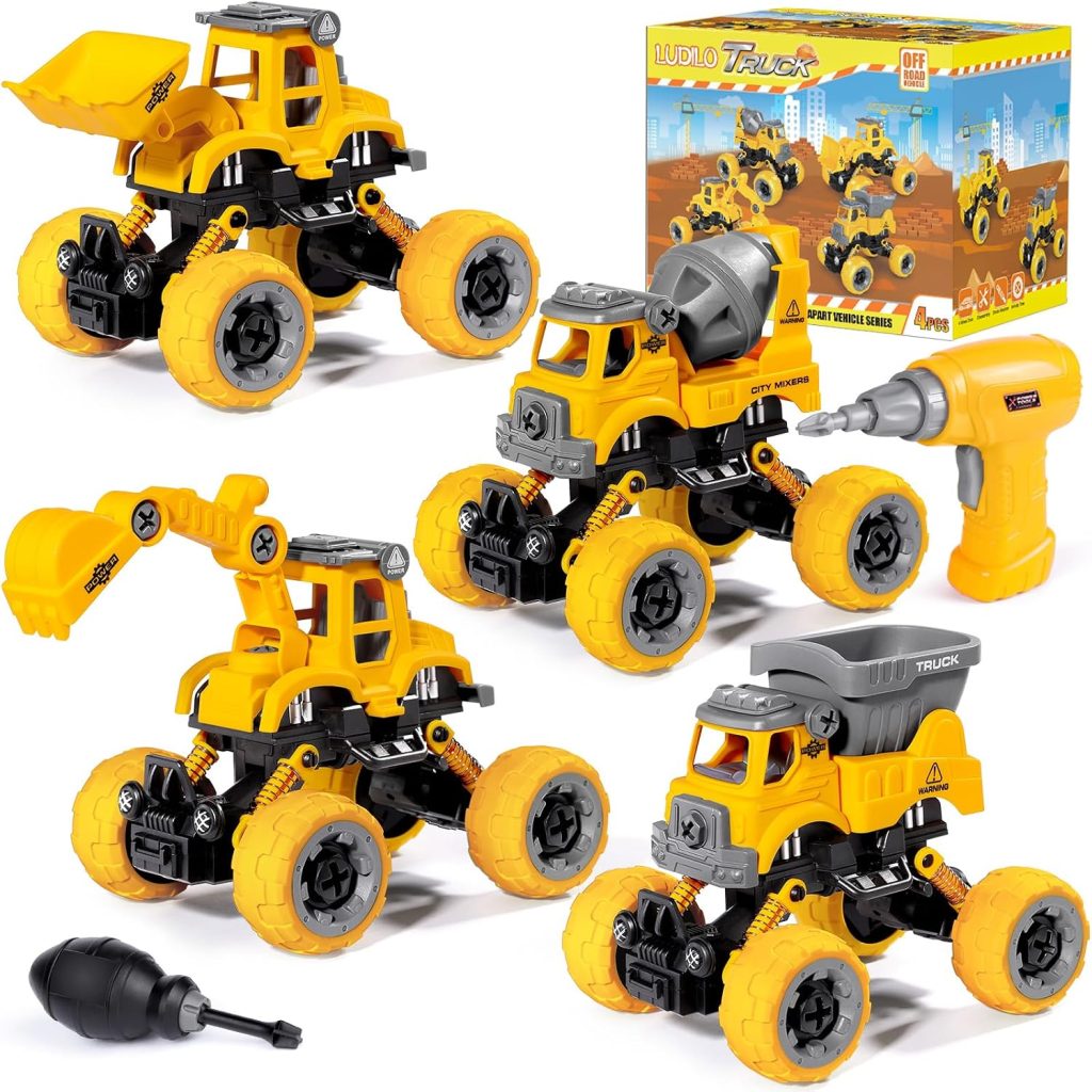 LUDILO Take Apart Construction Toys for 4 Year Old Boys Gifts Toys Age 4-6
