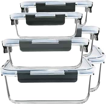 M MCIRCO 6 Pack Extra Large Glass Food Storage Containers with Lids