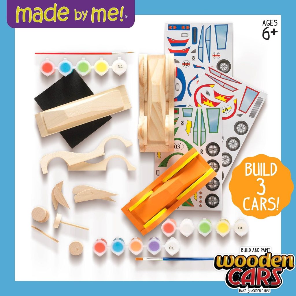 Made by Me Build & Paint Kit, Wooden Cars, 3 Pack