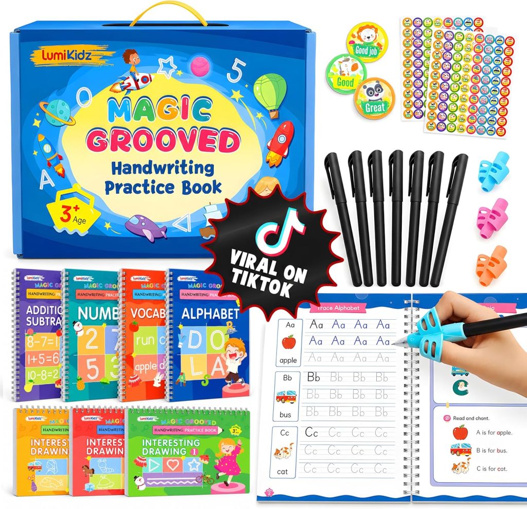 Magic Grooved Writing Practice Books for Kids 3-8