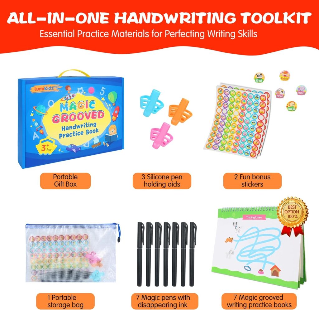 Magic Grooved Writing Practice Books for Kids 3-8