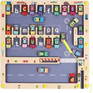Magnetic Alphabet Maze Letter Puzzle for Fun Learning, Montessori Educational Toy for 3 4 5 Year Old Boys and Girls, Fine Motor Skills Development and Sensory Play