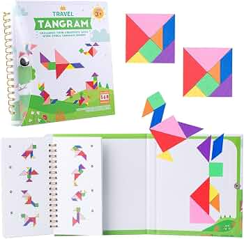 Magnetic Tangram Puzzle for Kids, Montessori Quiet Travel Game