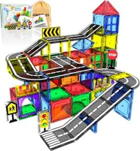 Magnetic Tiles – Road Set, Magnetic Building Blocks, Preschool Montessori Toys Gift for 3+ Year Old Boys and Girls, Sensory Christmas Toys for Kids Aged 3-5 and 4-8, Ideas for Kid with Autism