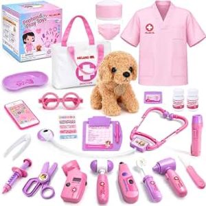Meland Doctor Kit with Puppy for Girls, Pretend Play Toy Gift for Ages 3–6