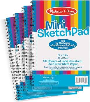 Melissa & Doug 6×9 Spiral Bound Mini-Sketch Pad 4-Pack