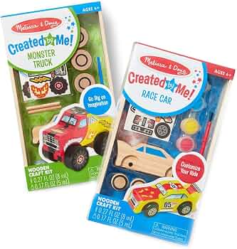 Melissa & Doug Created by Me 2-Pack Wooden Vehicle Craft Kit