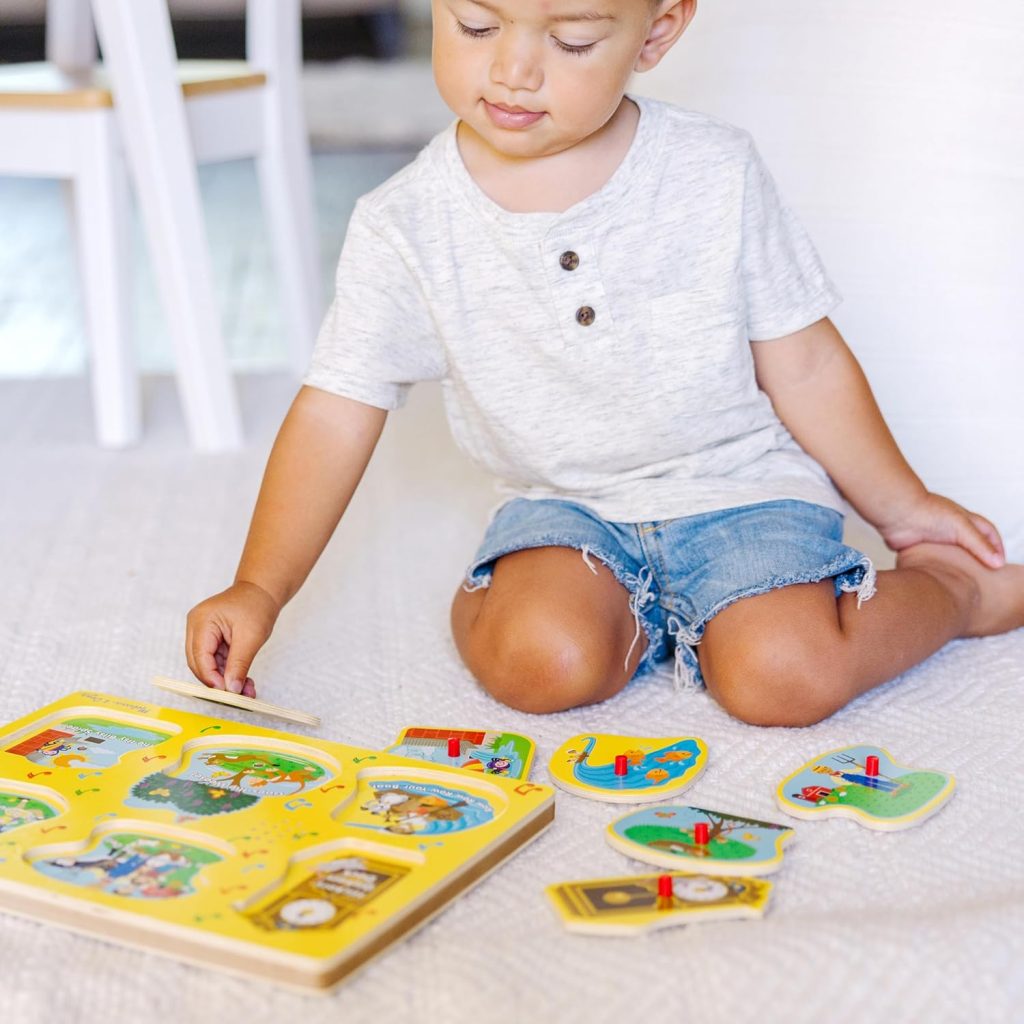 Melissa & Doug Nursery Rhymes 1 Light-Activated Sound Puzzle – 6 Pieces