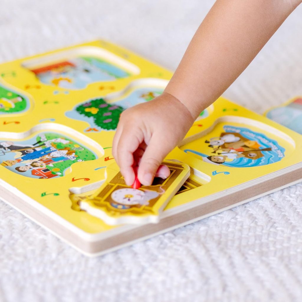 Melissa & Doug Nursery Rhymes 1 Light-Activated Sound Puzzle – 6 Pieces