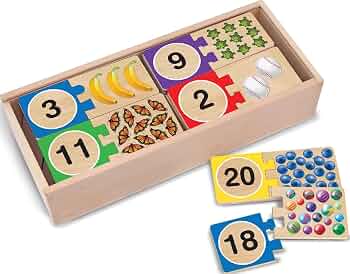 Melissa & Doug Self-Correcting Wooden Number Puzzles Set