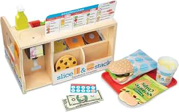 Melissa & Doug Slice & Stack Wooden Sandwich Counter Play Set