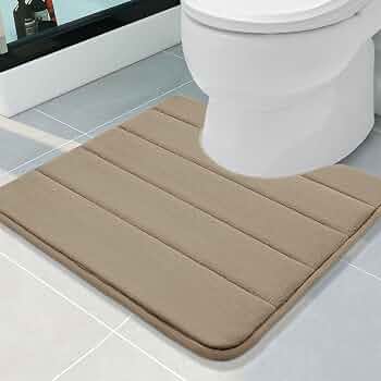 Memory Foam U-Shaped Toilet Rugs 20 x 20, Absorbent Bathroom mat