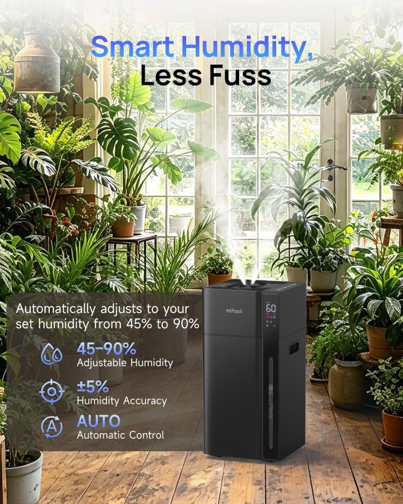 Mifasol Humidifier Large Room, 5.3Gal/20L Cool Mist Humidifiers for Home