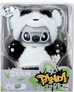MINISO Disney Stitch GenZ Street Series Collector’s Edition, Panda Clothes Collection Pendant Figure Bag Charm Collectible Toy for Home Decor Birthday Gifts
