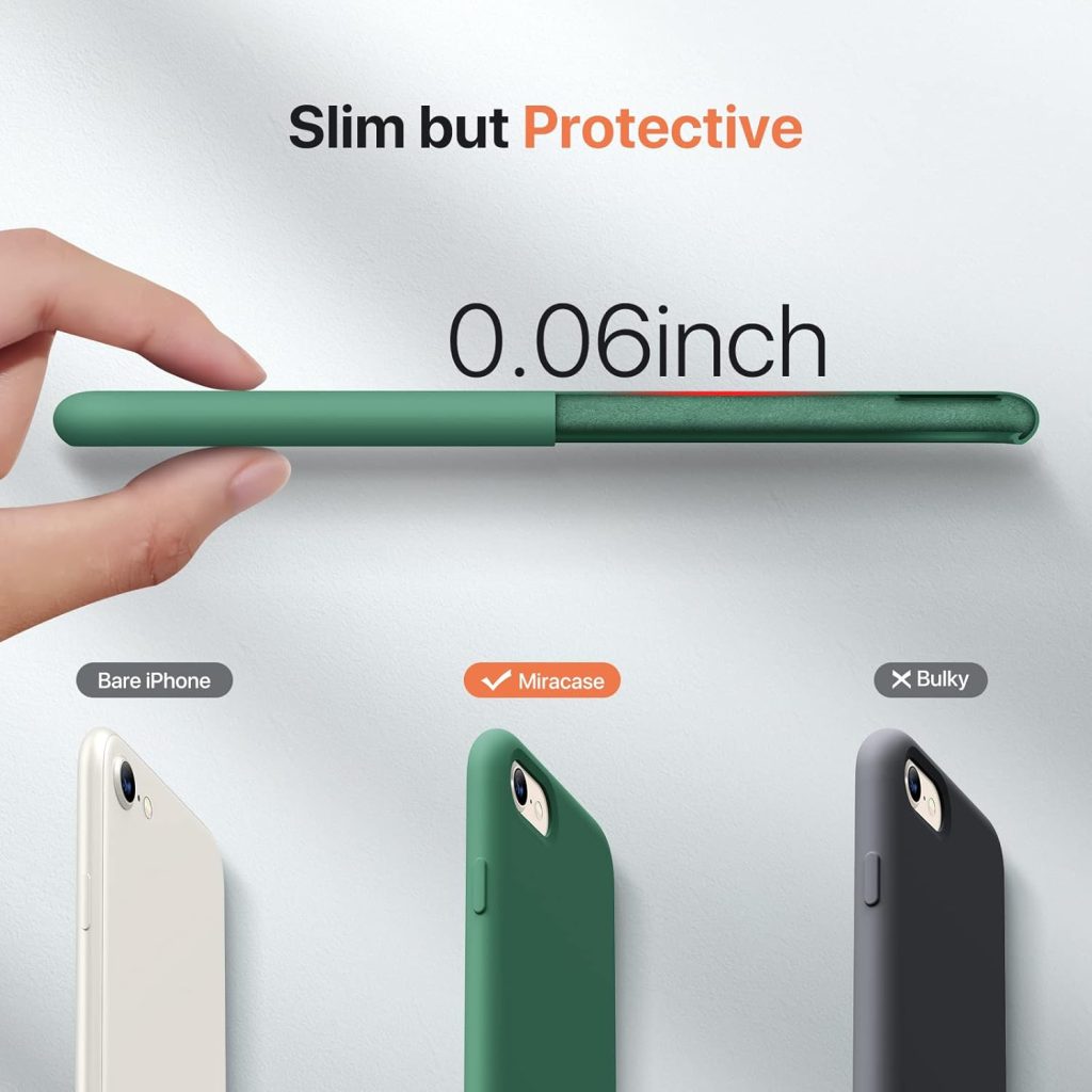 Miracase Silicone for iPhone SE 2022/SE 2020/7/8 Case,Acacia Green