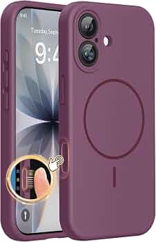 Miracase Silicone & Magnetic for iPhone 17 Case, Burgundy