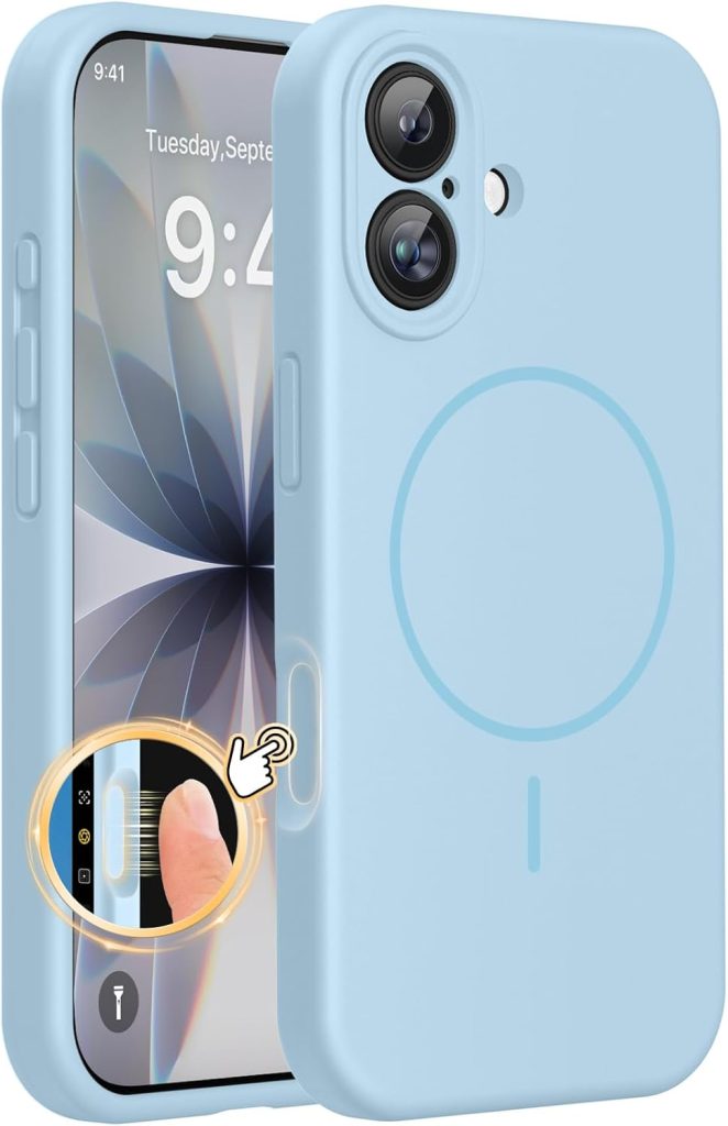 Miracase Silicone & Magnetic for iPhone 17 Case, Baby Blue