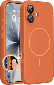 Miracase Silicone & Magnetic for iPhone 17 Case, Orange
