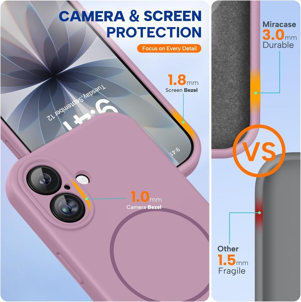 Miracase Silicone & Magnetic for iPhone 17 Case, Blackcurrant
