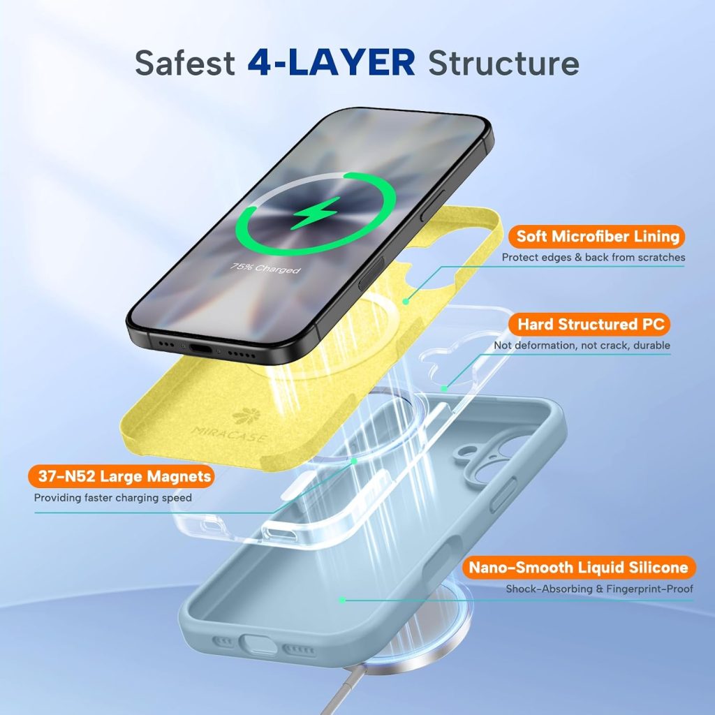 Miracase Silicone & Magnetic for iPhone 17 Case, Baby Blue