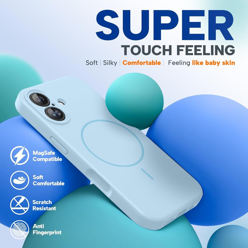 Miracase Silicone & Magnetic for iPhone 17 Case, Baby Blue