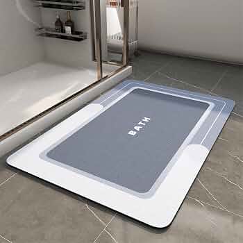 MontVoo-Bath Mat-Bath Rug Non Slip Super Absorbent Stain Resistant Quick Dry Thin Bathroom Rug-Bath Mats for Bathroom Floor Bathtub Vanity-Bathmat Bath Rug Easy Care 17″x27″ Blue