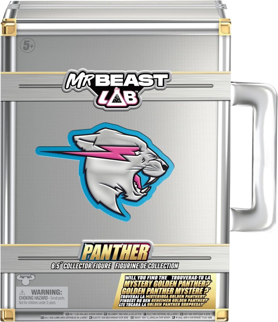 MrBeast Lab Apex Beast Panther Collector Figure, 6.25″ Tall, with Extreme Detailing, Premium Packaging, 13 Points of Articulation and Chomp Jaw – Styles May Vary