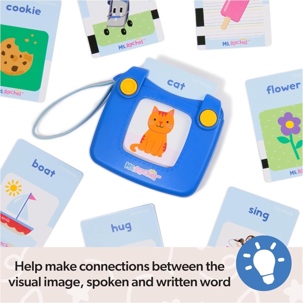 Ms. Rachel First Words Flash Cards, Electronic Card Reader, 100 Words