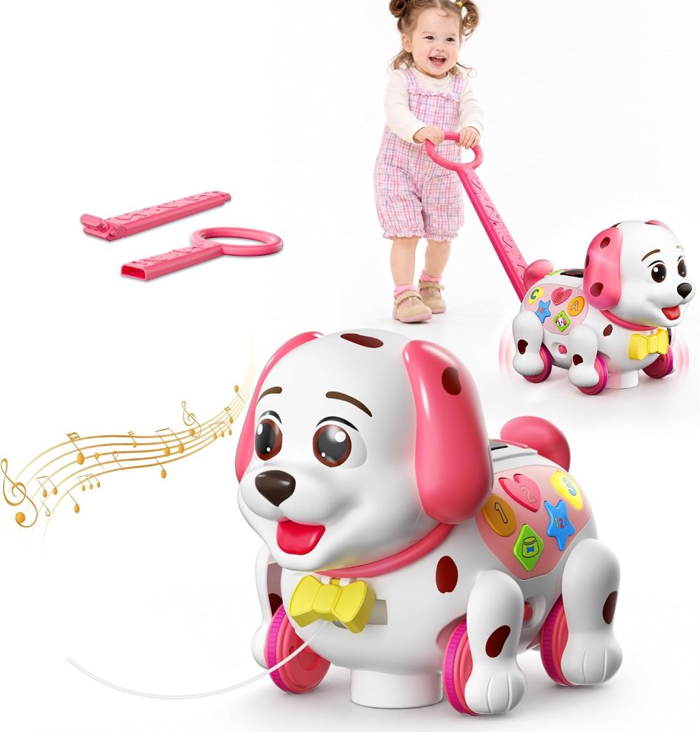 Musical Push Puppy Toy for 1-2 Year Old, 1st Birthday Gifts Girl Boy