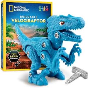 National Geographic Buildable Velociraptor Dinosaur Toy for Kids
