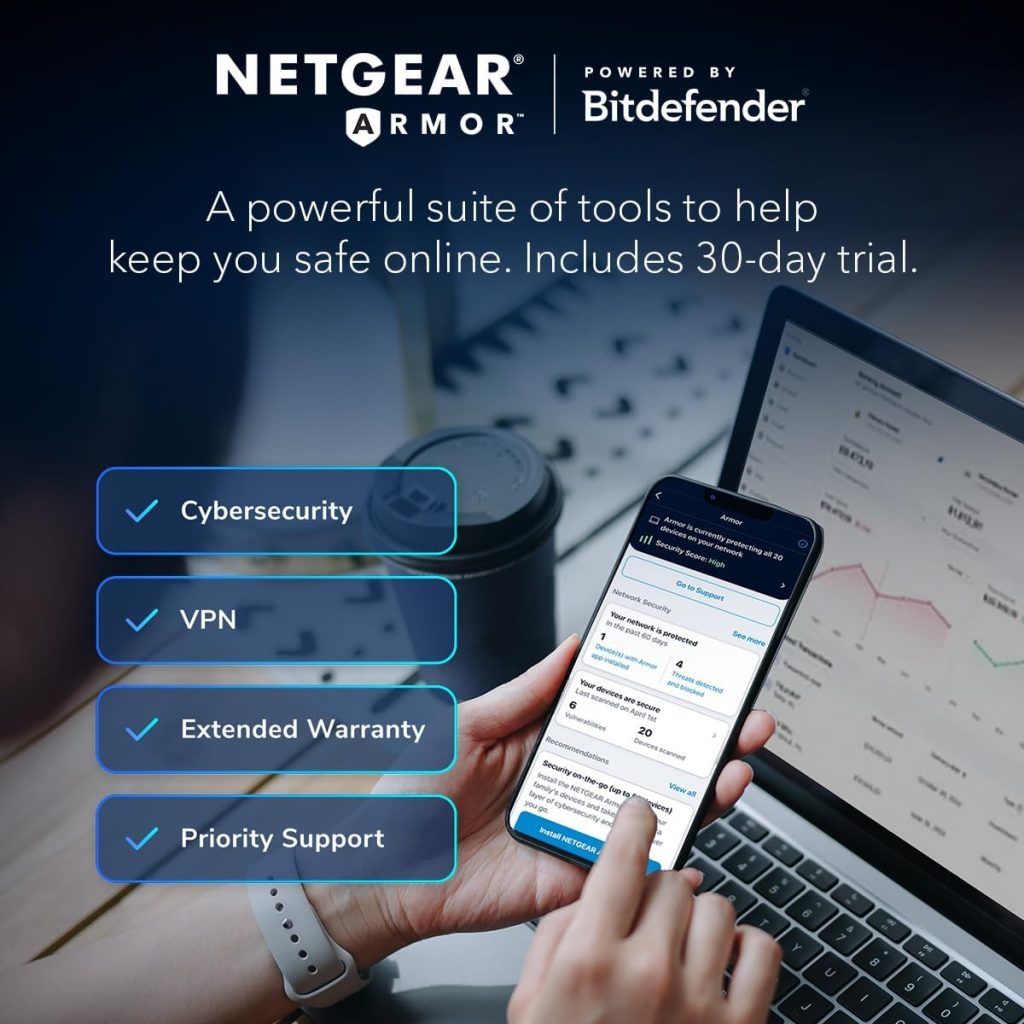 NETGEAR Nighthawk WiFi 7 Router RS300, Up to 2,500 sq ft, 9.3 Gpbs