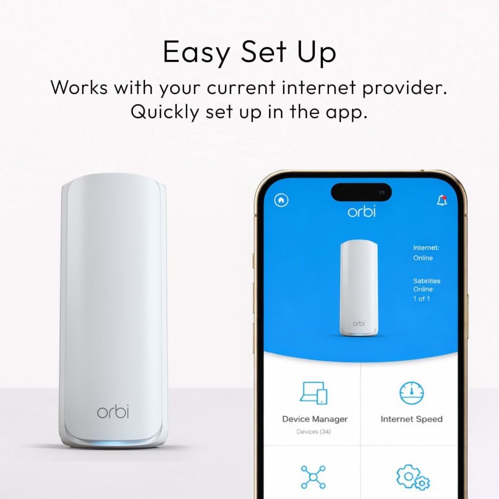 NETGEAR Orbi 770 Series WiFi 7 Mesh System, Up to 5,500 sq ft., 2 Pack
